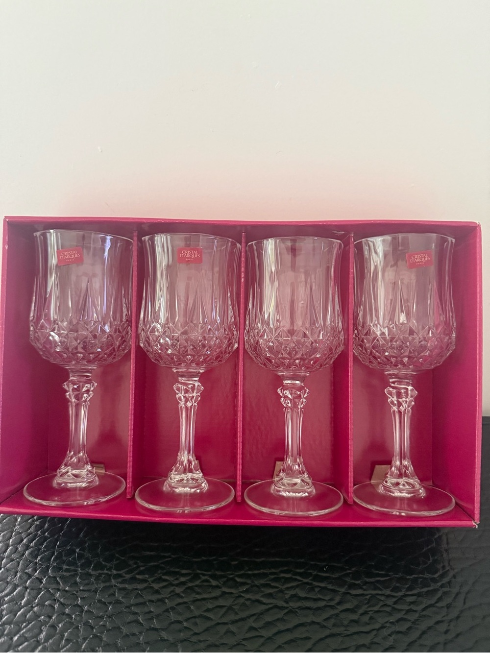 CRISTAL D'ARQUES Wine Glasses GOBLETS 6.5
Inches Tall Set Of 4.